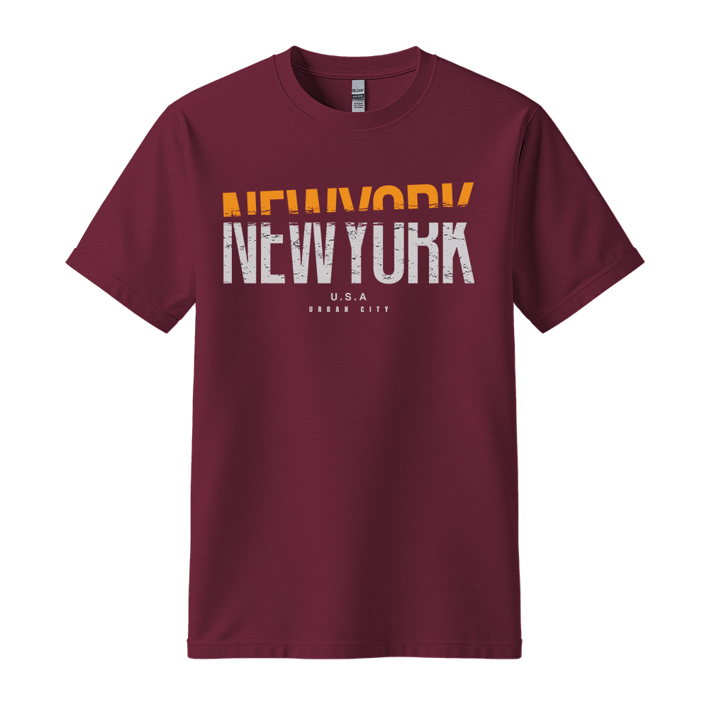 New York Urban City - Unisex T-Shirt - City Tee - Maroon