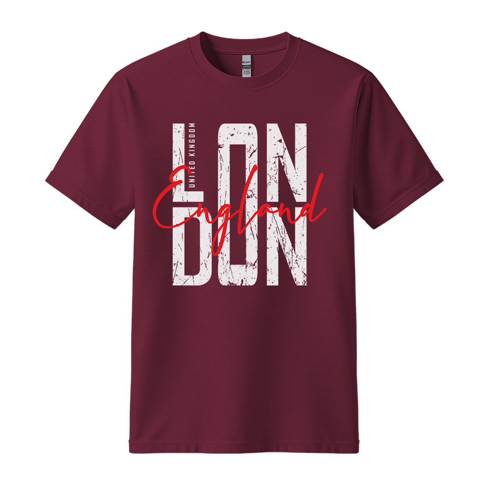 London England - Unisex T-Shirt - City Tee - Maroon