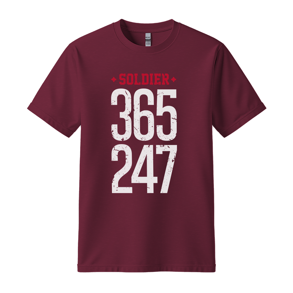 Soldier 365 247 - Unisex T-Shirt - Streetwear Tee - Maroon