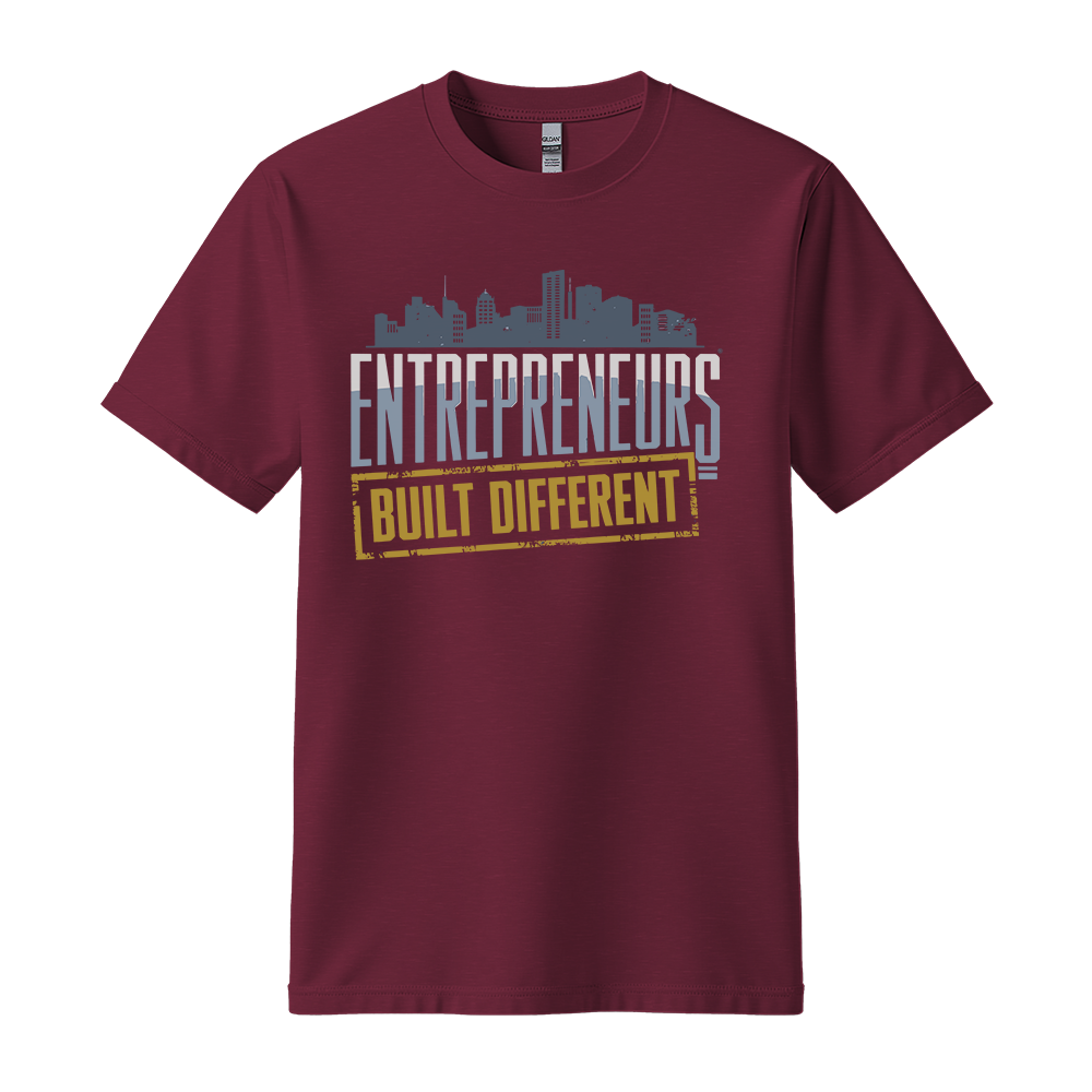 Entrepreneurs Built Different - Unisex T-Shirt - Motivation Tshirt - Maroon