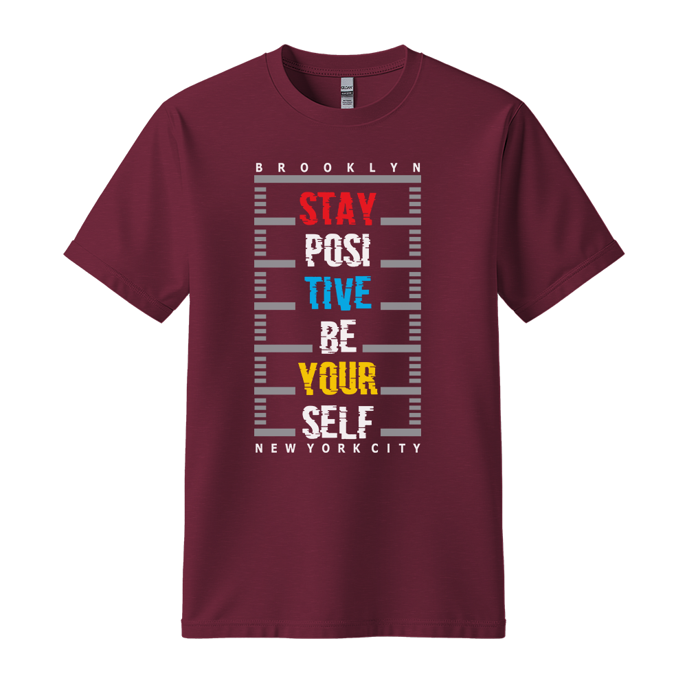 Stay Positive Be Yourself - Unisex T-Shirt - Positive Apparel - Maroon