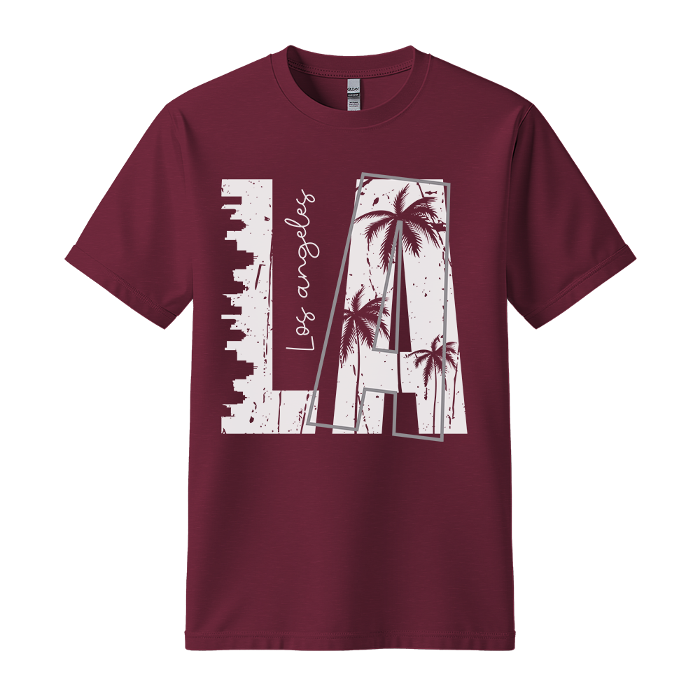 LA Los Angeles - Unisex T-Shirt - City Tee - Maroon