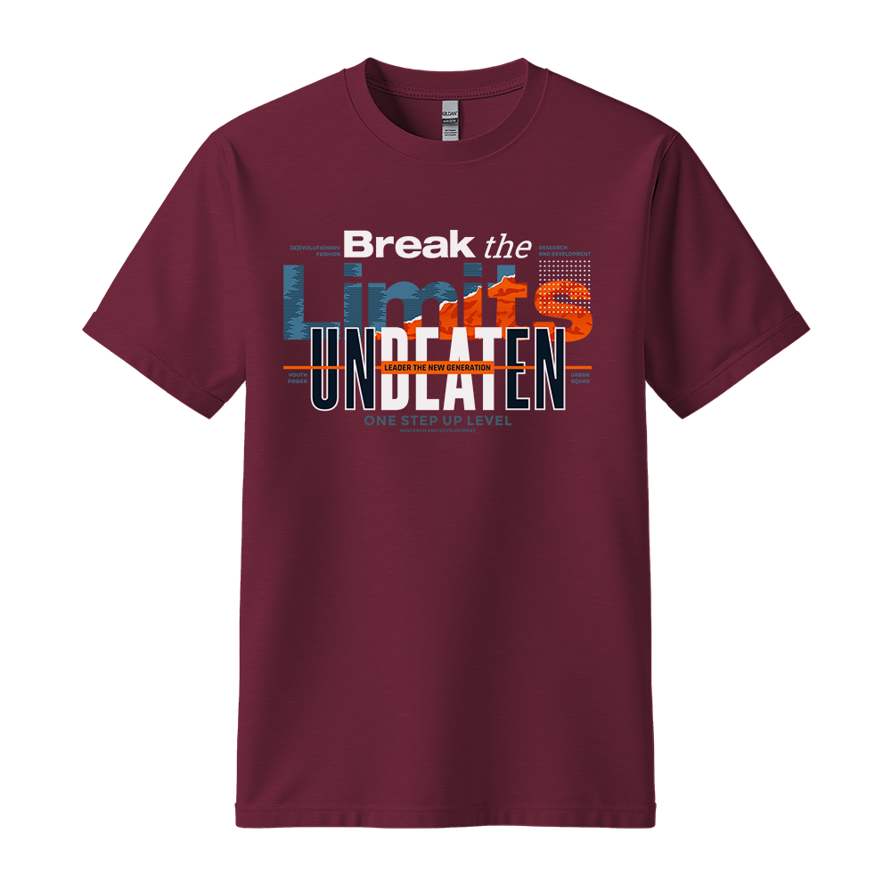 Break The Limits Unbeaten - Unisex T-Shirt - Motivation Tshirt - Maroon
