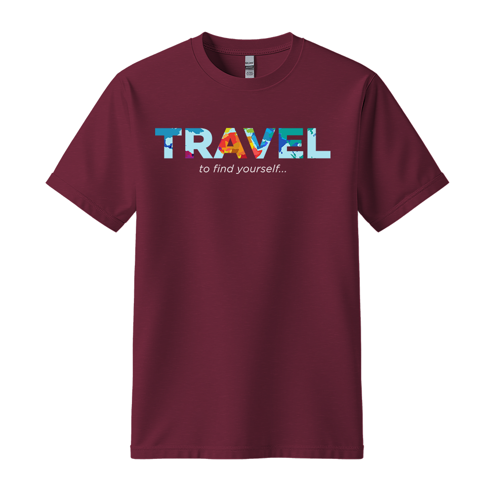 Travel To Find Yourself - Unisex T-Shirt - Travel Tee - Maroon
