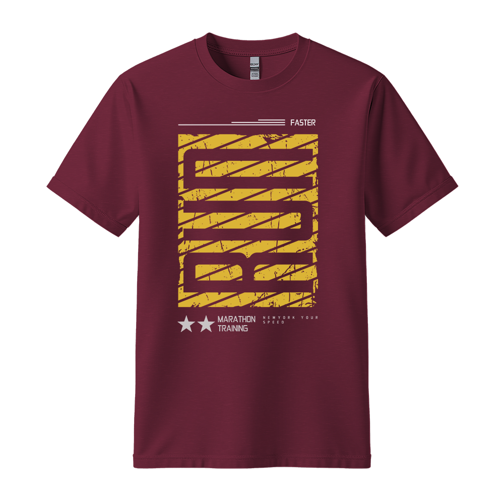 Run Faster Marathon Training - Unisex T-Shirt - Athletic Tee - Maroon