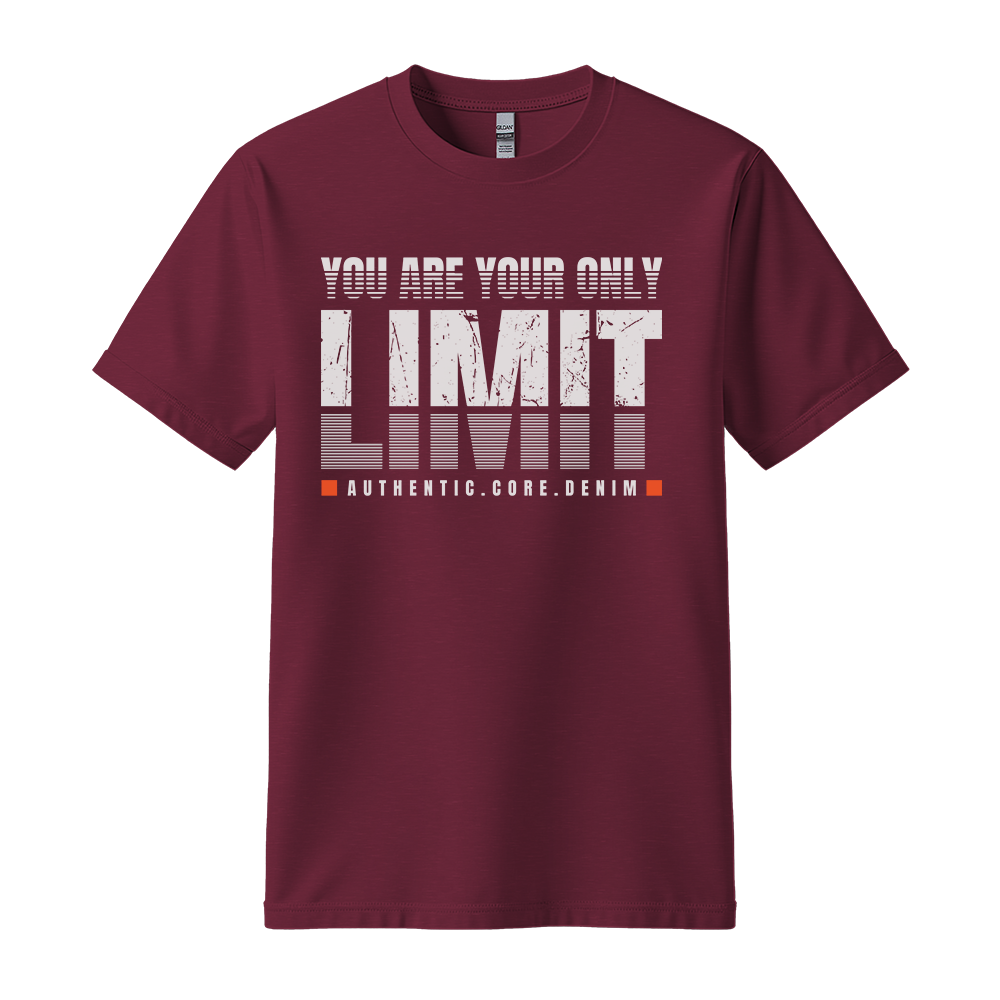 You Are Your Only Limit - Unisex T-Shirt - Motivation Tshirt - Maroon