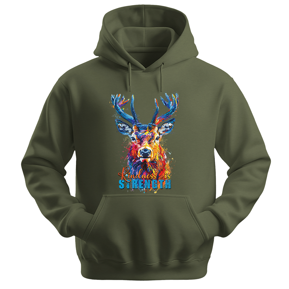 "Kindness Is Strength" Deer Inspirational Unisex Hoodie