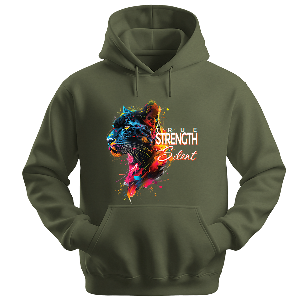 "True Strength Is Silent" Panther Inspirational Unisex Hoodie
