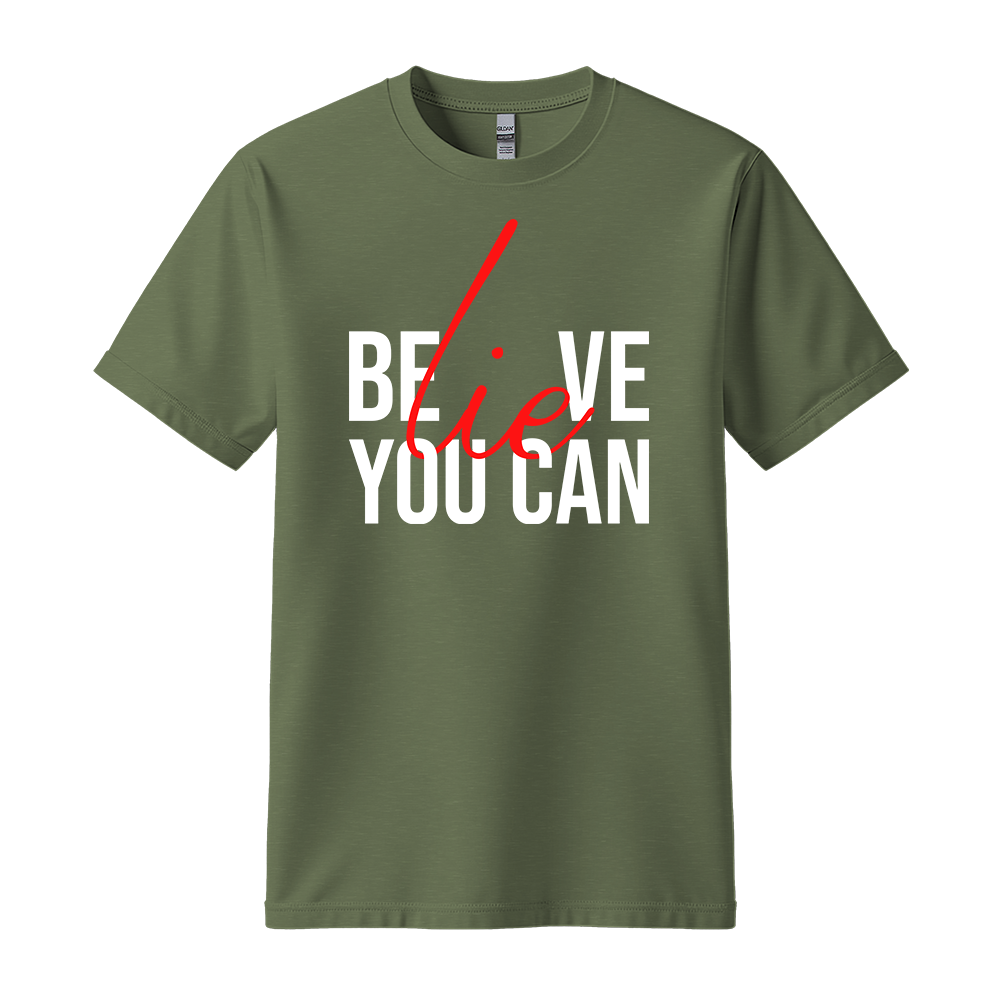 "Believe You Can" Red Lie Message Typography Graphic Tee - Colorizeyou Unisex T-Shirt