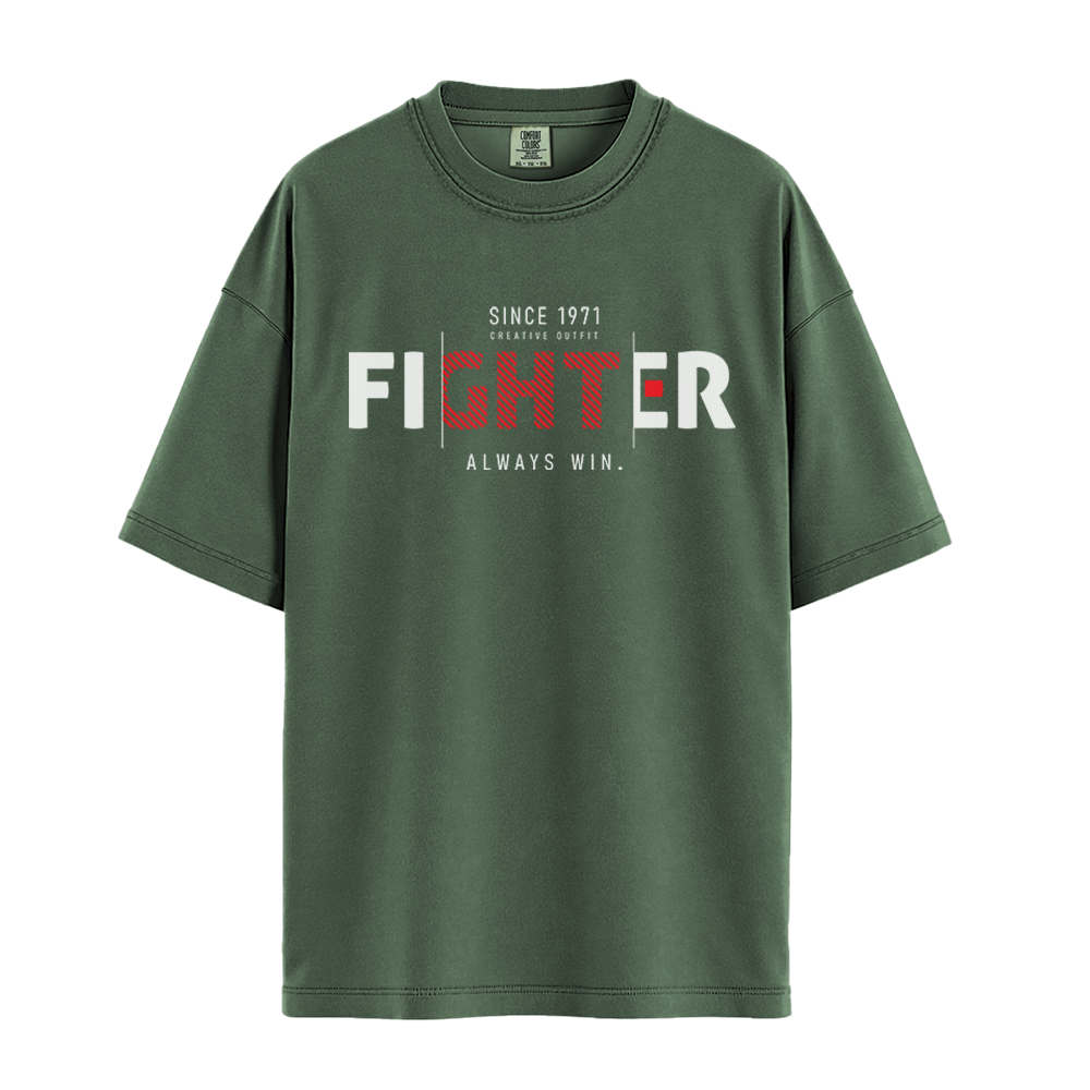 Fighter Always Win - Unisex T-Shirt - Premium Comfort Colors - Moss
