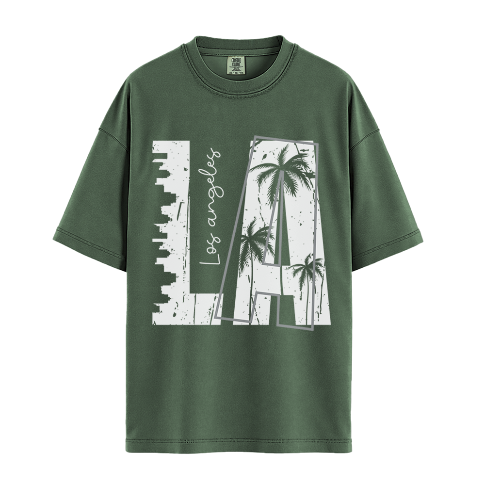 LA Los Angeles - Unisex T-Shirt - Premium Comfort Colors - Moss