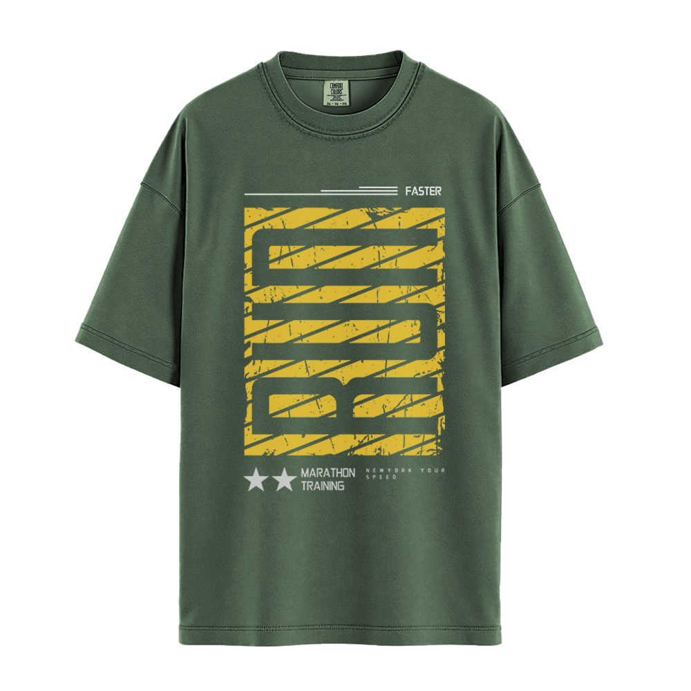 Run Faster Marathon Training - Unisex T-Shirt - Premium Comfort Colors - Moss