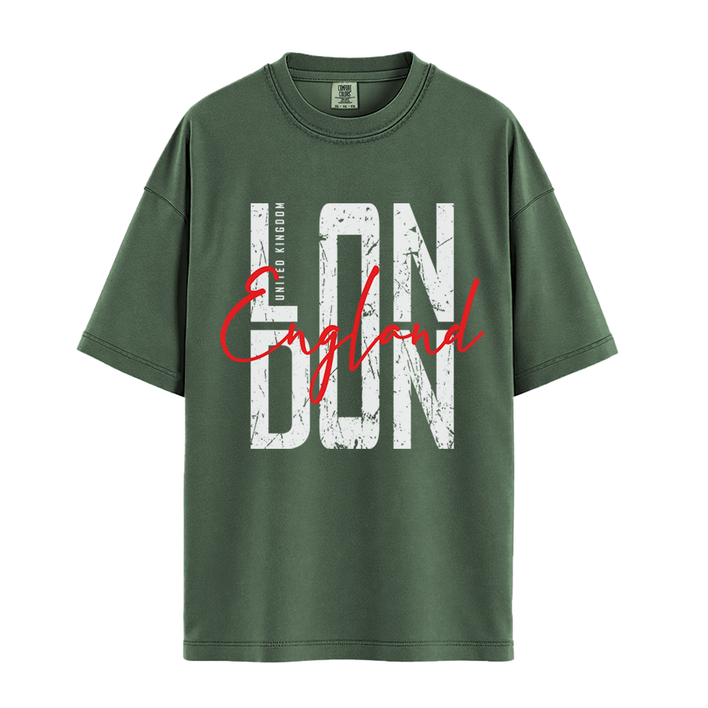 London England - Unisex T-Shirt - Premium Comfort Colors - Moss