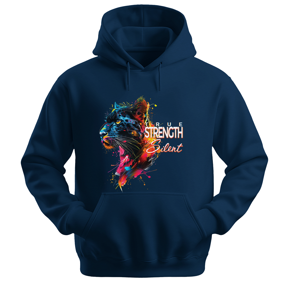 "True Strength Is Silent" Panther Inspirational Unisex Hoodie