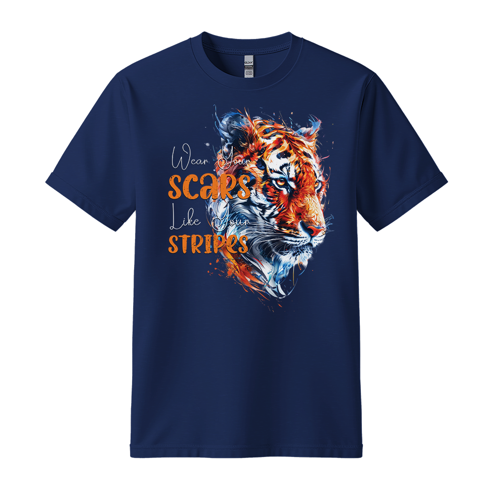"Wear Scars Like Stripes" Tiger Motivation Unisex T-Shirt