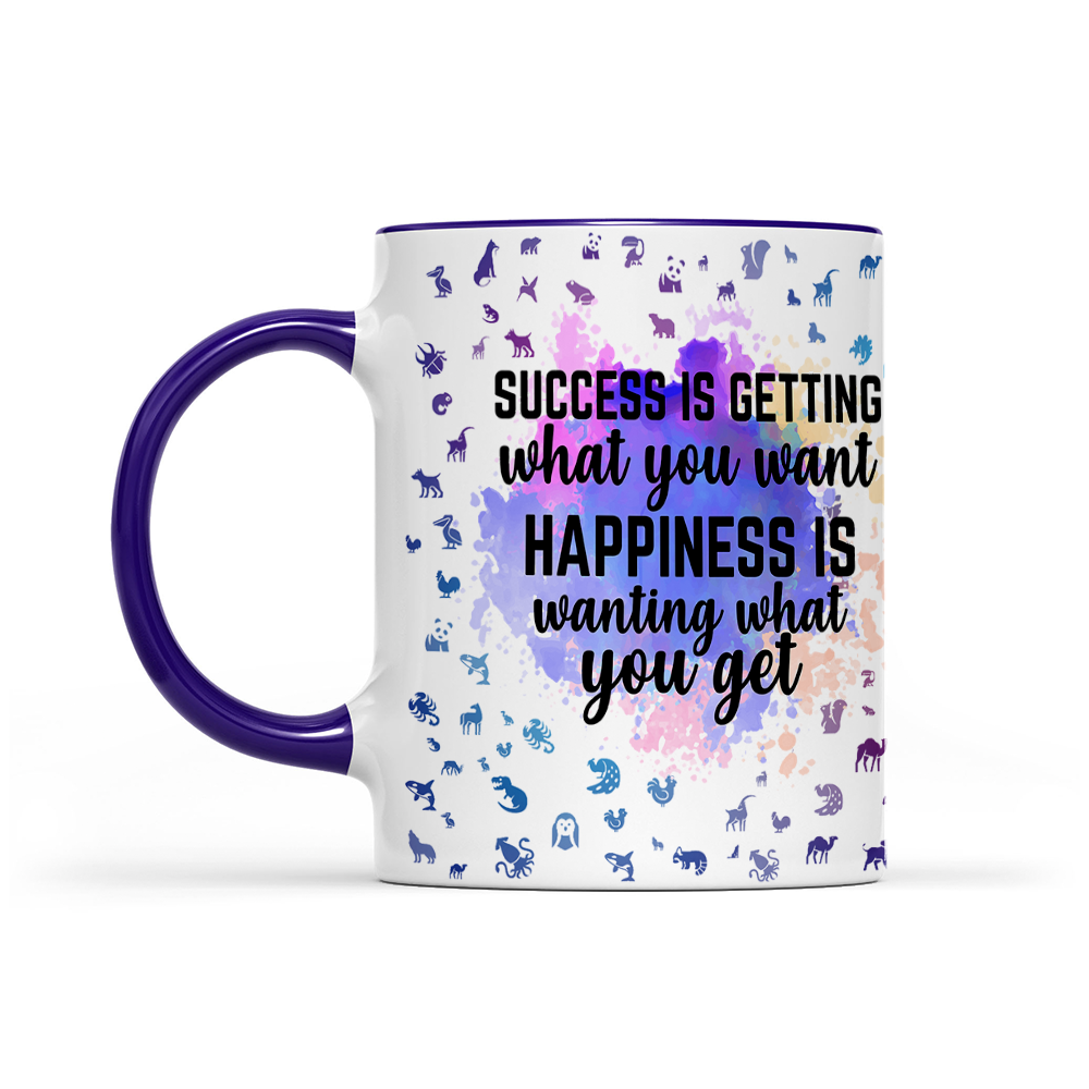 Success Is Getting What You Want - Navy Watercolor Mug - Statement Mug