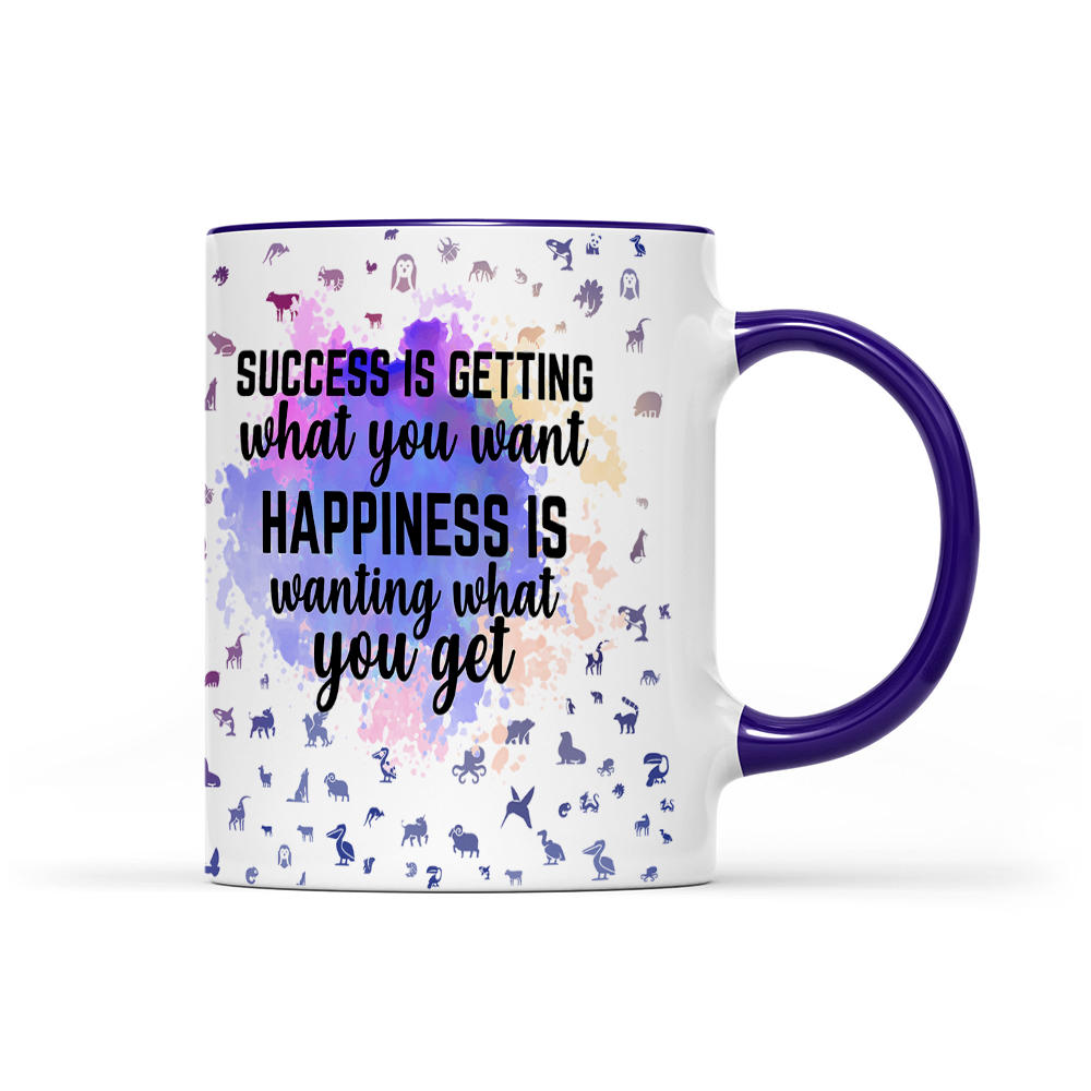 Success Is Getting What You Want - Navy Watercolor Mug - Statement Mug
