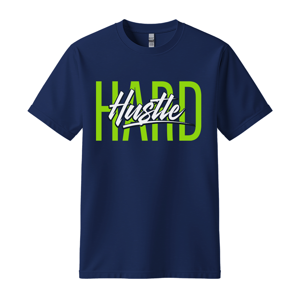 Hustle Hard - Unisex T-Shirt - Motivation Tshirt - Navy