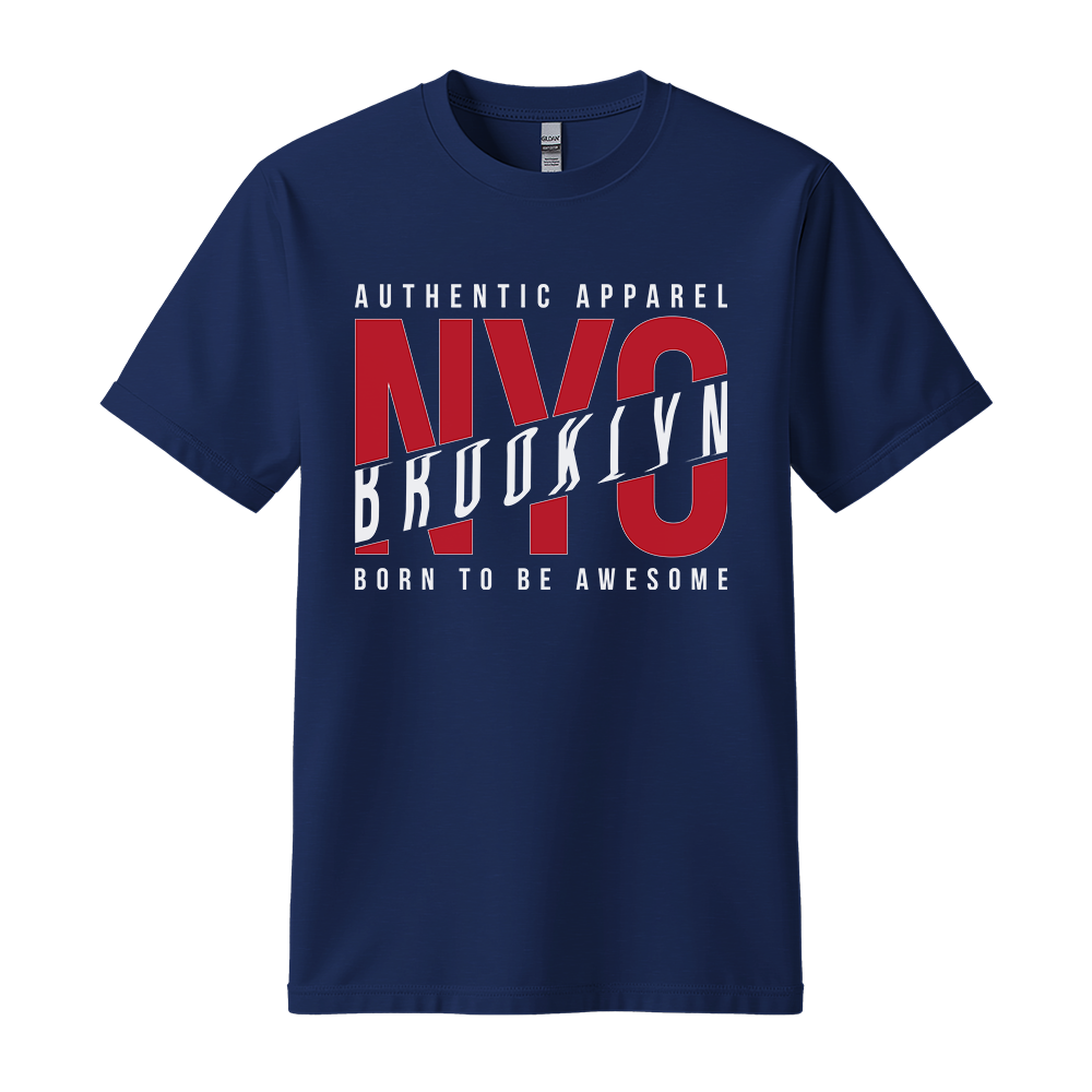 NYC Brooklyn Born To Be Awesome - Unisex T-Shirt - City Tee - Navy