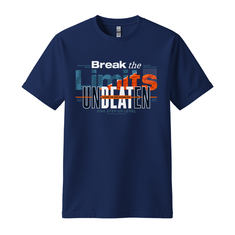 Break The Limits Unbeaten - Unisex T-Shirt - Motivation Tshirt - Navy