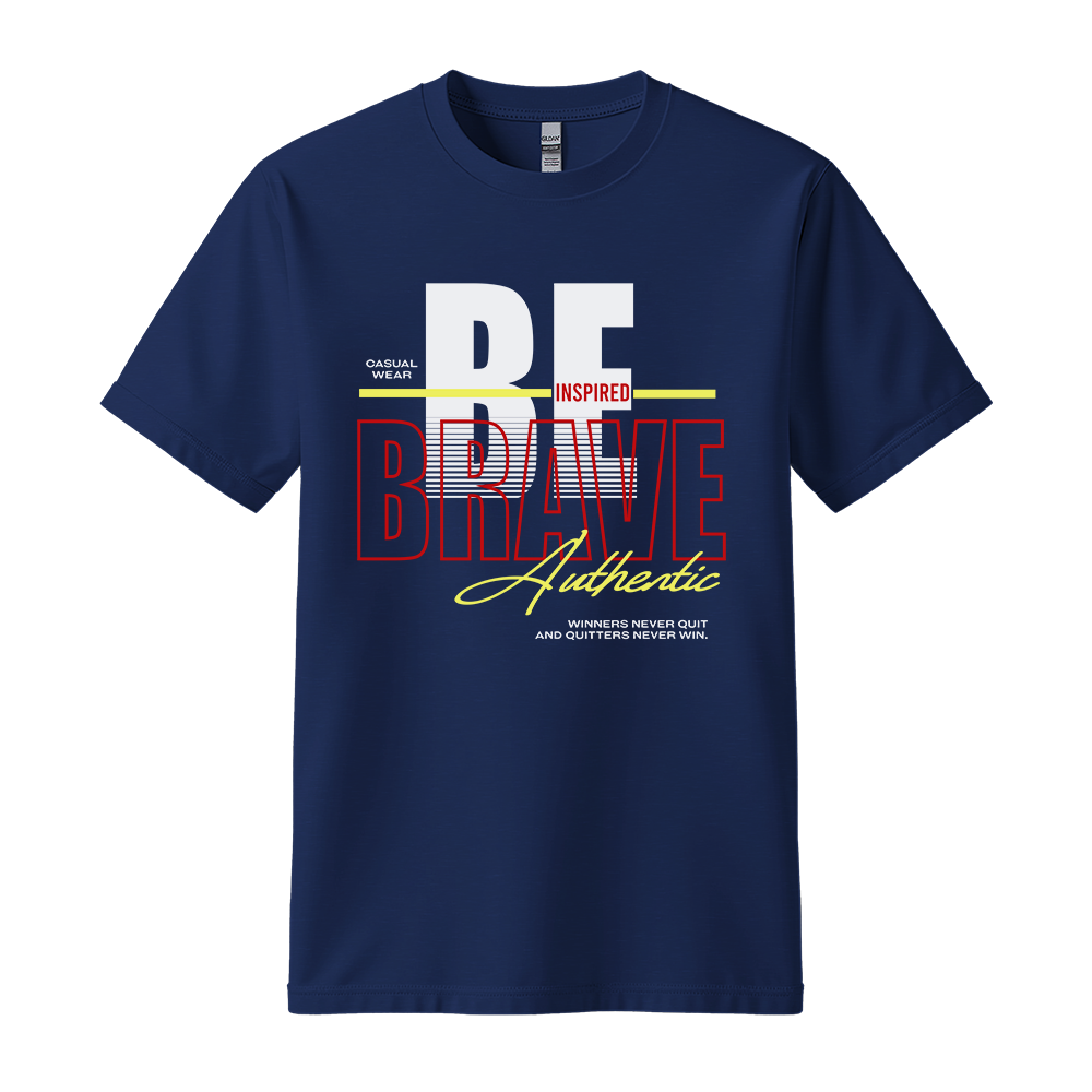 Be Inspired Brave - Unisex T-Shirt - Motivation Tshirt - Navy