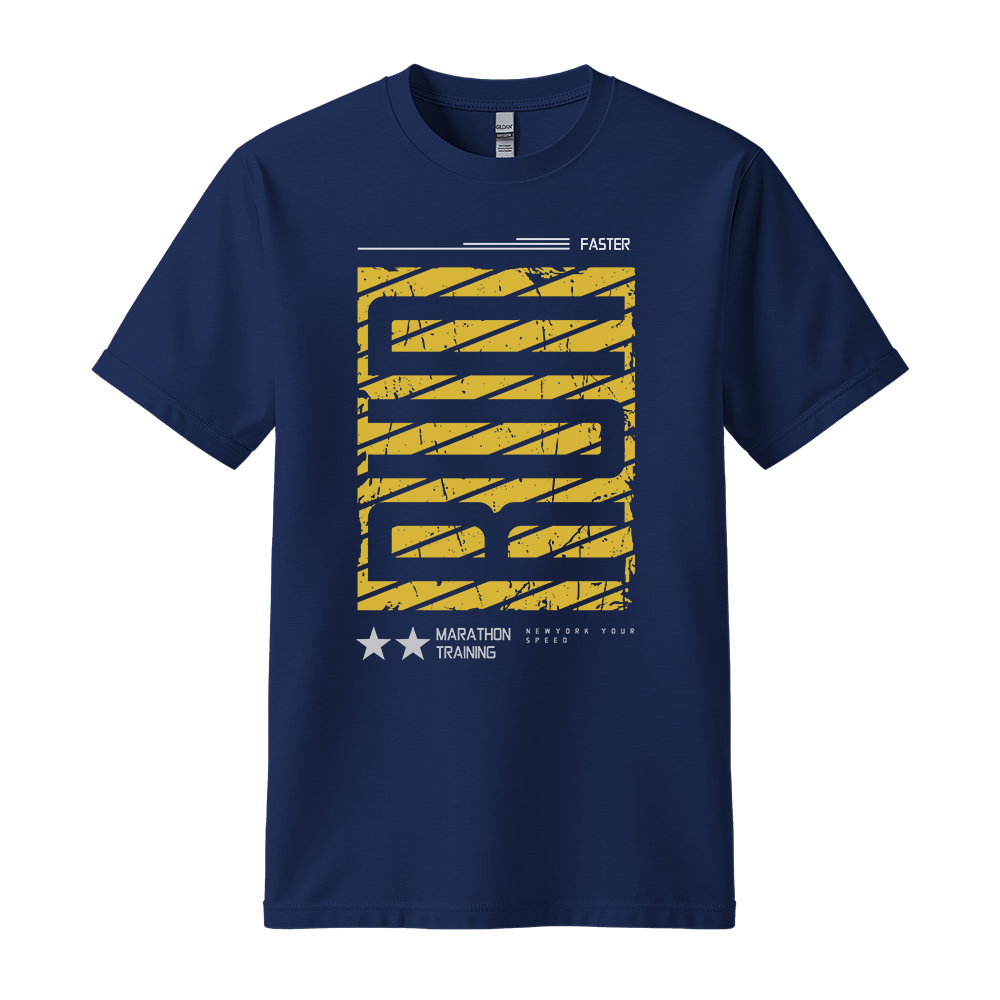 Run Faster Marathon Training - Unisex T-Shirt - Athletic Tee - Navy