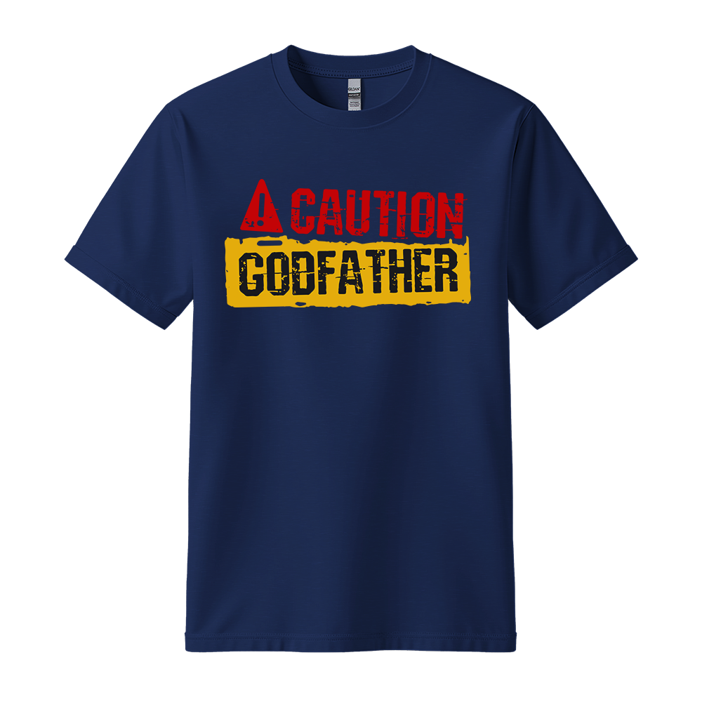 Caution Godfather - Unisex T-Shirt - Streetwear Tee - Navy