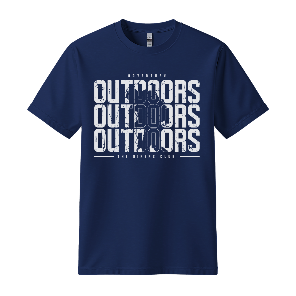 Outdoors The Hikers Club - Unisex T-Shirt - Outdoor Tee - Navy