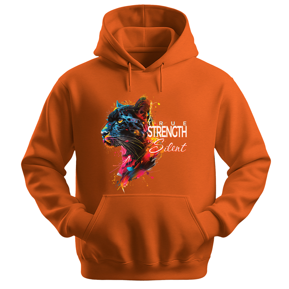 "True Strength Is Silent" Panther Inspirational Unisex Hoodie