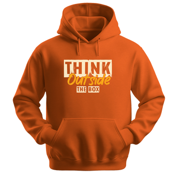 "Think Outside The Box" Grunge Typography Graphic Pullover, Creative Mindset Design - Colorizeyou Unisex Hoodie