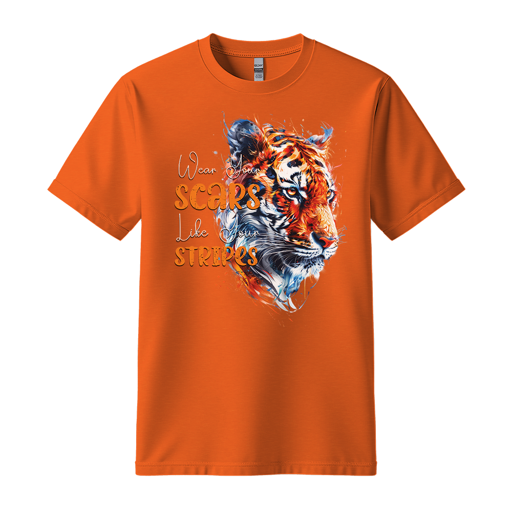 "Wear Scars Like Stripes" Tiger Motivation Unisex T-Shirt