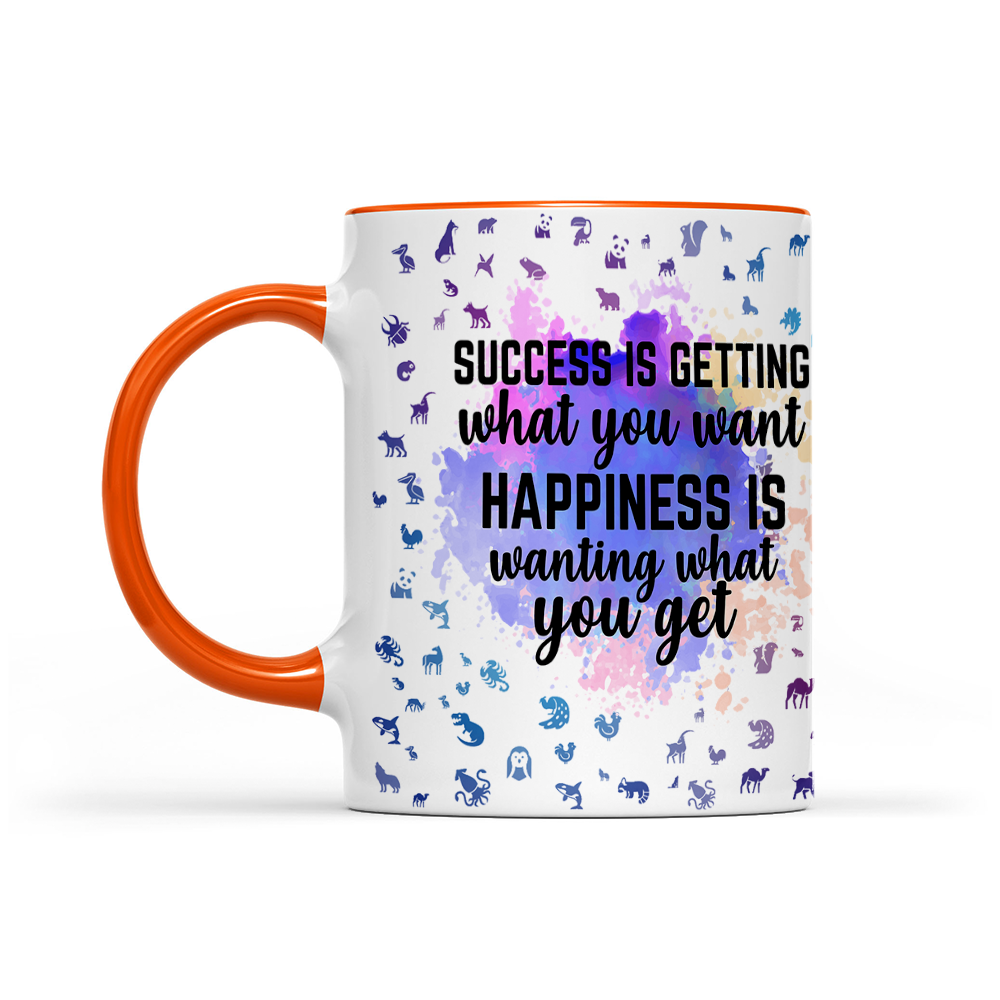 Success Is Getting What You Want - Navy Watercolor Mug - Statement Mug
