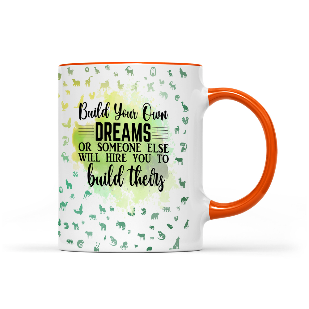 Build Your Own Dreams - Green Watercolor Mug - Motivation Mug