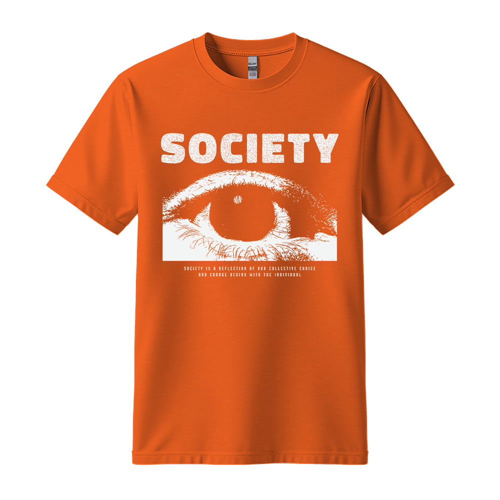 Society Eye - Unisex T-Shirt - Streetwear Tee - Orange