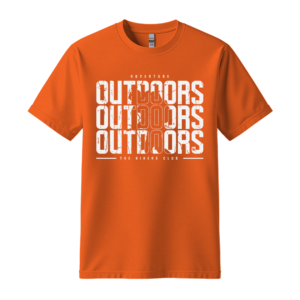 Outdoors The Hikers Club - Unisex T-Shirt - Outdoor Tee - Orange