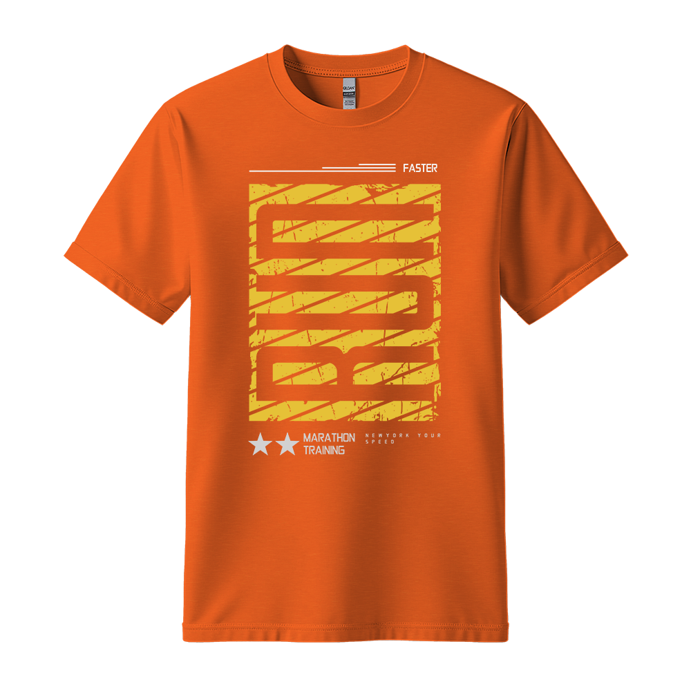 Run Faster Marathon Training - Unisex T-Shirt - Athletic Tee - Orange