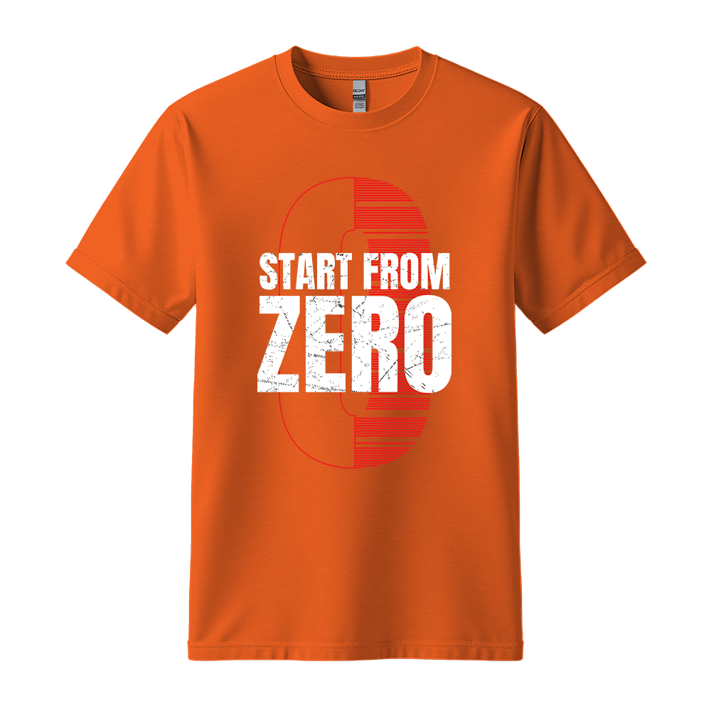 Start From Zero - Unisex T-Shirt - Motivation Tshirt - Orange