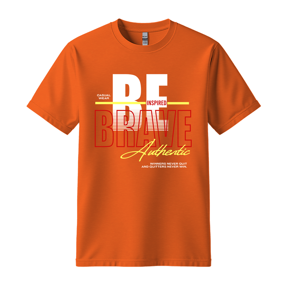 Be Inspired Brave - Unisex T-Shirt - Motivation Tshirt - Orange