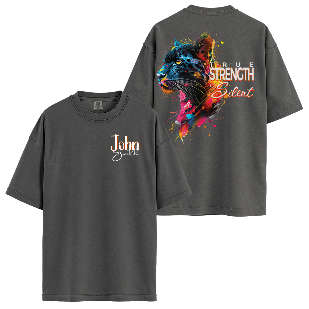 Personalize - Silent Strength Black Panther - Motivation Clothing - Unisex T-shirt