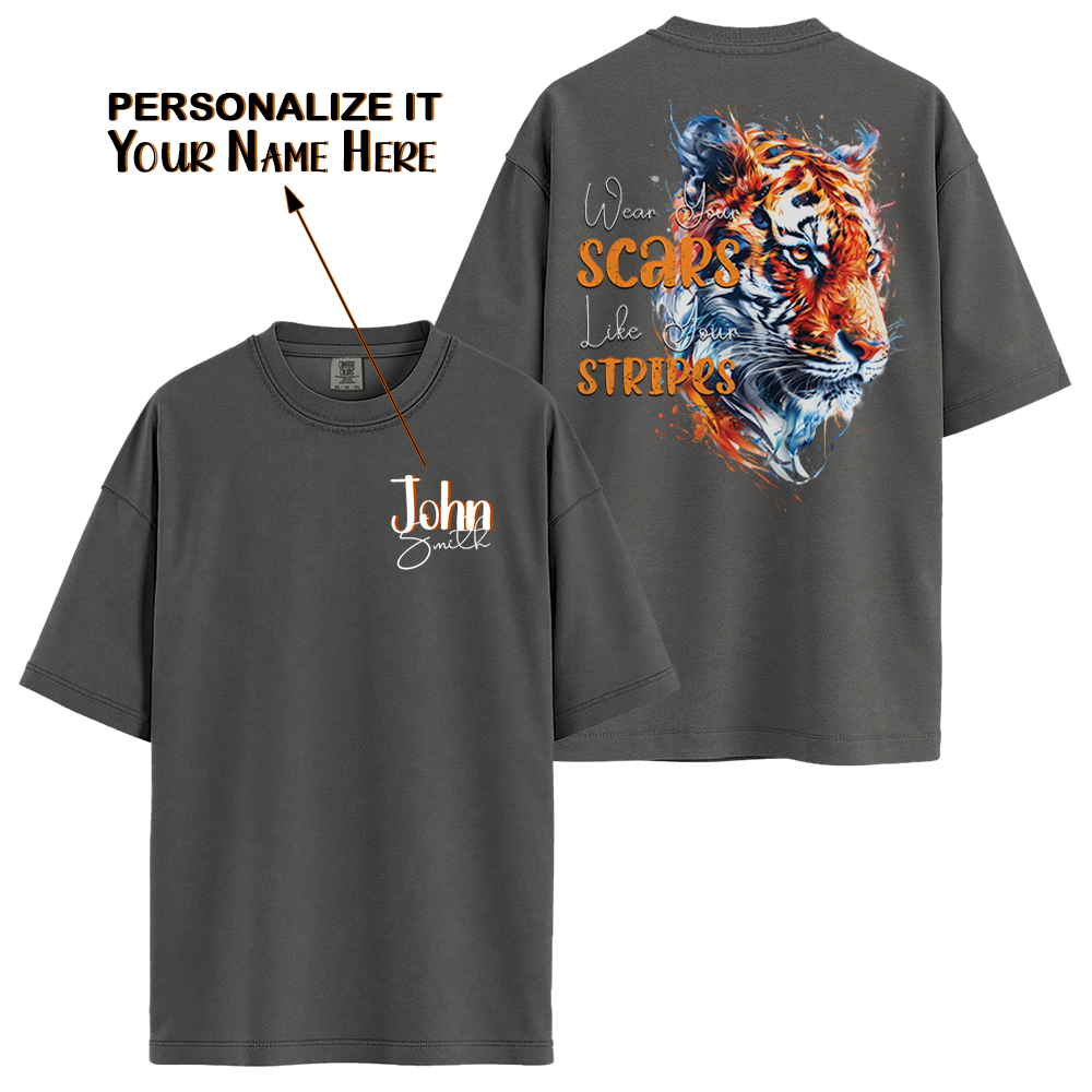 Personalize - Tiger Scars Stripes Art - Inspirational Clothing - Unisex T-shirt