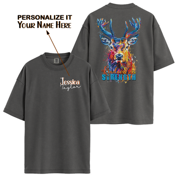 Personalize - Kindness Is Strength Deer - Positive Quote Shirts - Unisex T-shirt