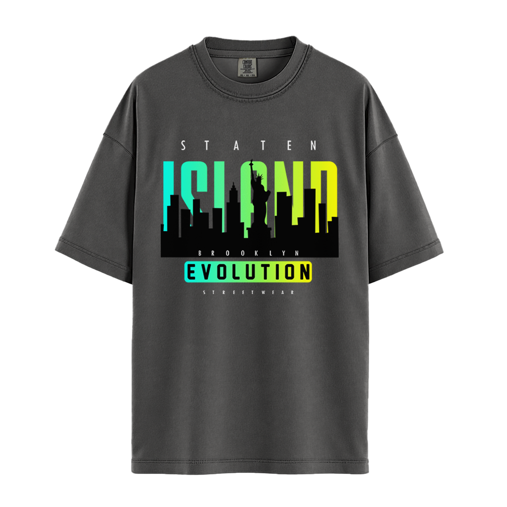 Staten Island Evolution - Unisex T-Shirt - Premium Comfort Colors - Pepper