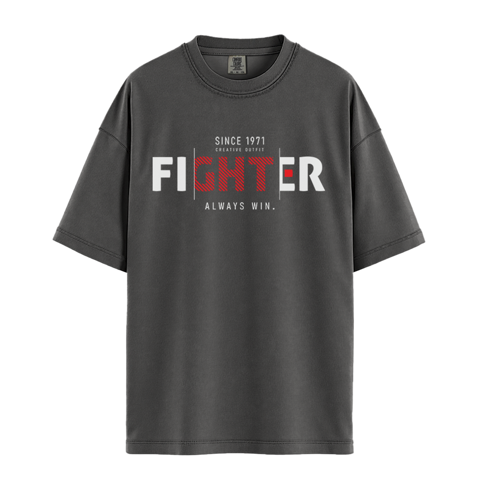 Fighter Always Win - Unisex T-Shirt - Premium Comfort Colors - Pepper