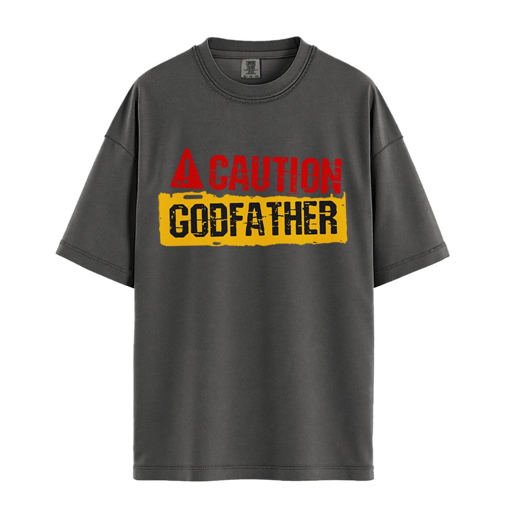 Caution Godfather - Unisex T-Shirt - Premium Comfort Colors - Pepper