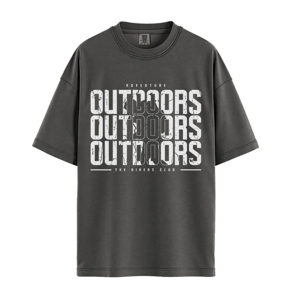 Outdoors The Hikers Club - Unisex T-Shirt - Premium Comfort Colors - Pepper