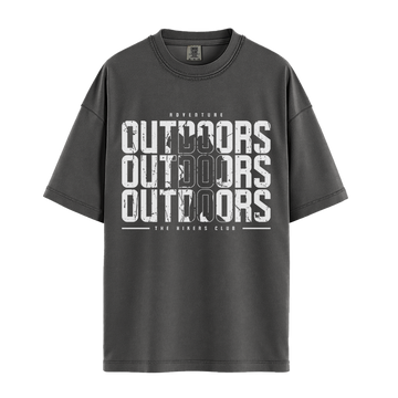 Outdoors The Hikers Club - Unisex T-Shirt - Premium Comfort Colors - Pepper
