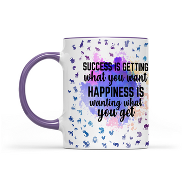 Success Is Getting What You Want - Navy Watercolor Mug - Statement Mug