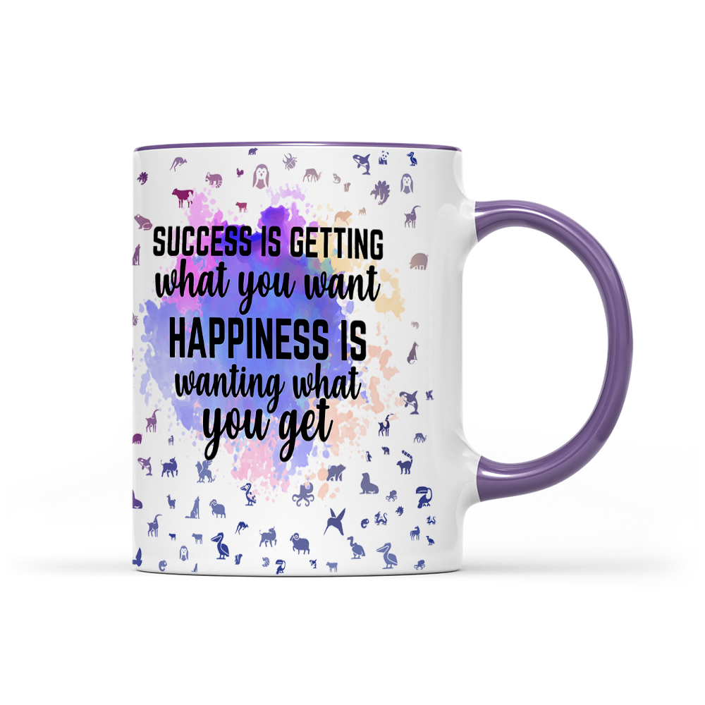 Success Is Getting What You Want - Navy Watercolor Mug - Statement Mug