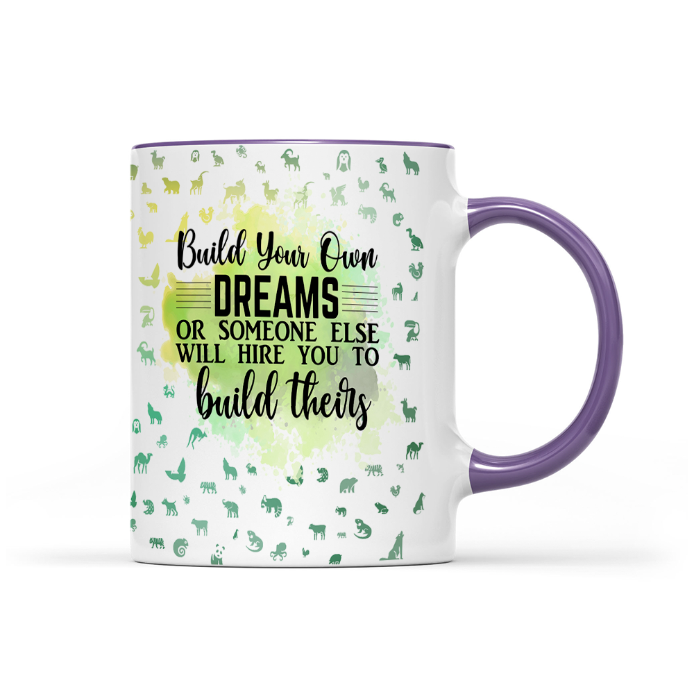Build Your Own Dreams - Green Watercolor Mug - Motivation Mug