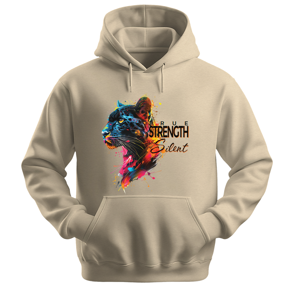 "True Strength Is Silent" Panther Inspirational Unisex Hoodie